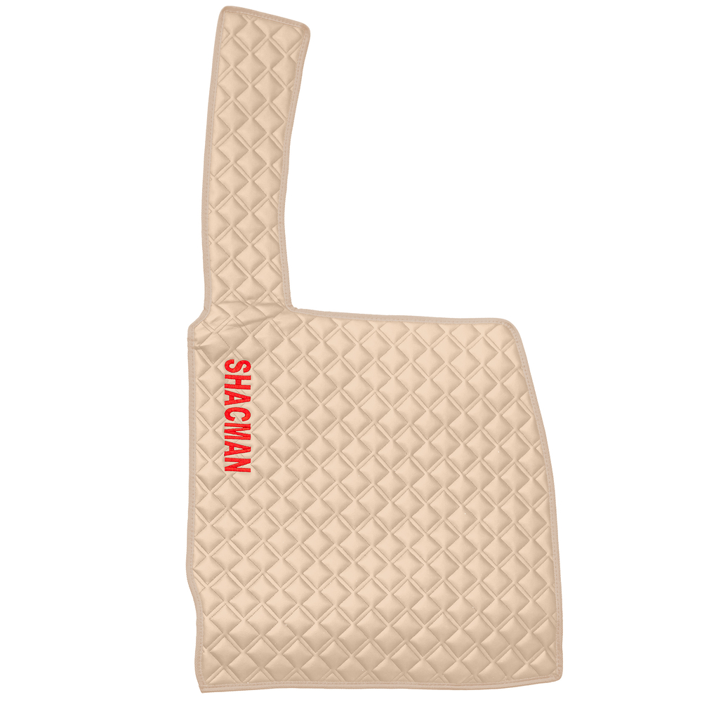 Ковры SHACMAN F3000 (экокожа, бежевый, бежевый кант, красная вышивка)