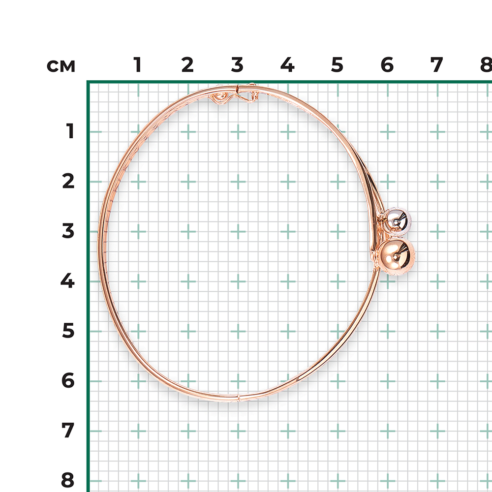 Браслет жесткий из комбинированного золота