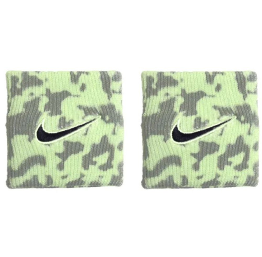 Теннисные напульсники Nike Swoosh Classic Printed 2P - lime/olive