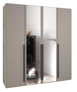 Шкаф для одежды 4 дверный Сиэтлс зеркалом, бежевый
