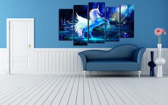 Модульная картина "Магический единорог"