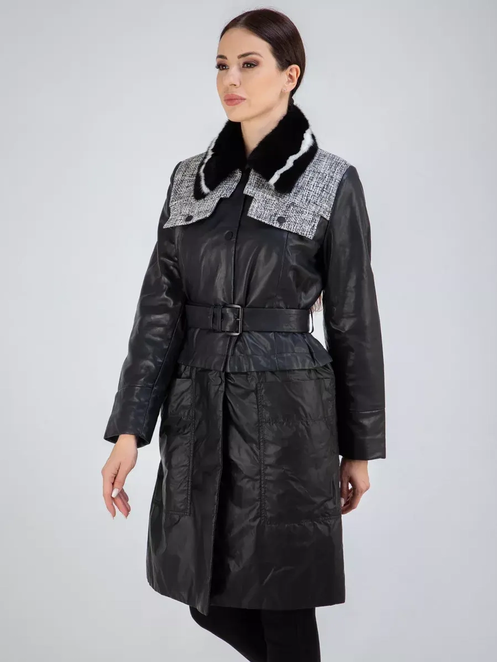 Плащ трансформер комбинированный осенний