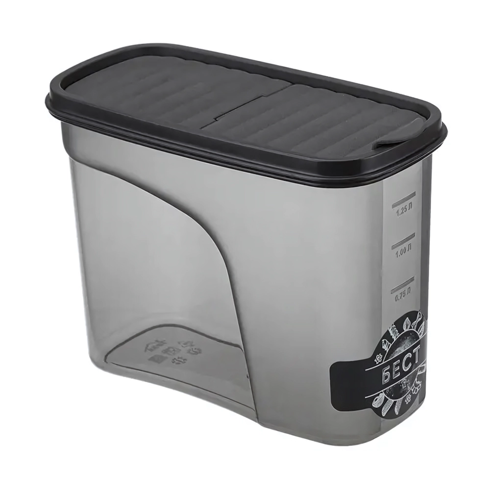 Емкость для сыпучих продуктов БЕСТ 1,5л Графитовый