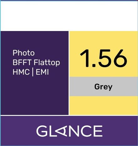 Бифокальная линза для очков Glance 1.56 Bifocal FT PHOTOGREY HMC/EMI