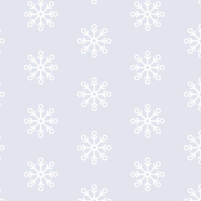 Белые геометрические снежинки на нежно-голубом фоне