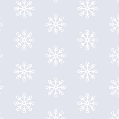 Белые геометрические снежинки на нежно-голубом фоне