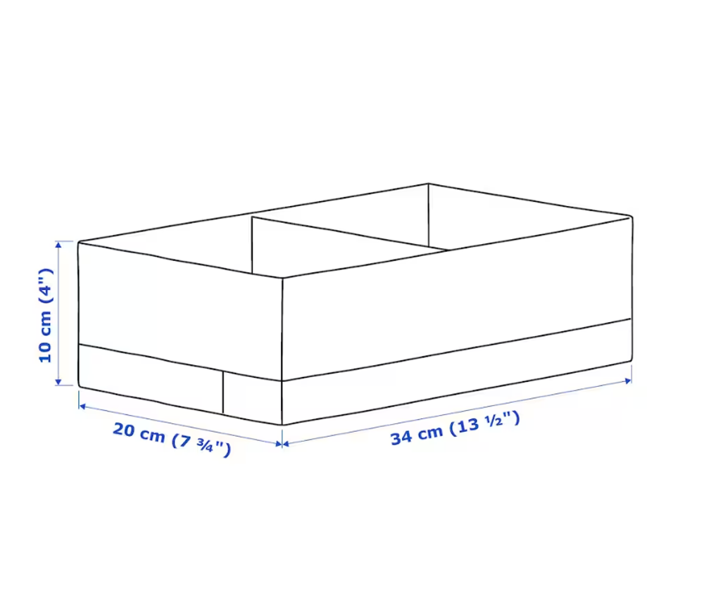 СТУК STUK Коробка с отделениями 20x34x10 см, белая