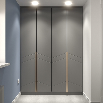 Распашной шкаф Авелин четырехсекционный в серой эмали  230*60*220