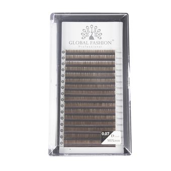 Набор ленточных ресниц Global Fashion Premium Lashes микс (7-13 мм) D 0.07, чёрный