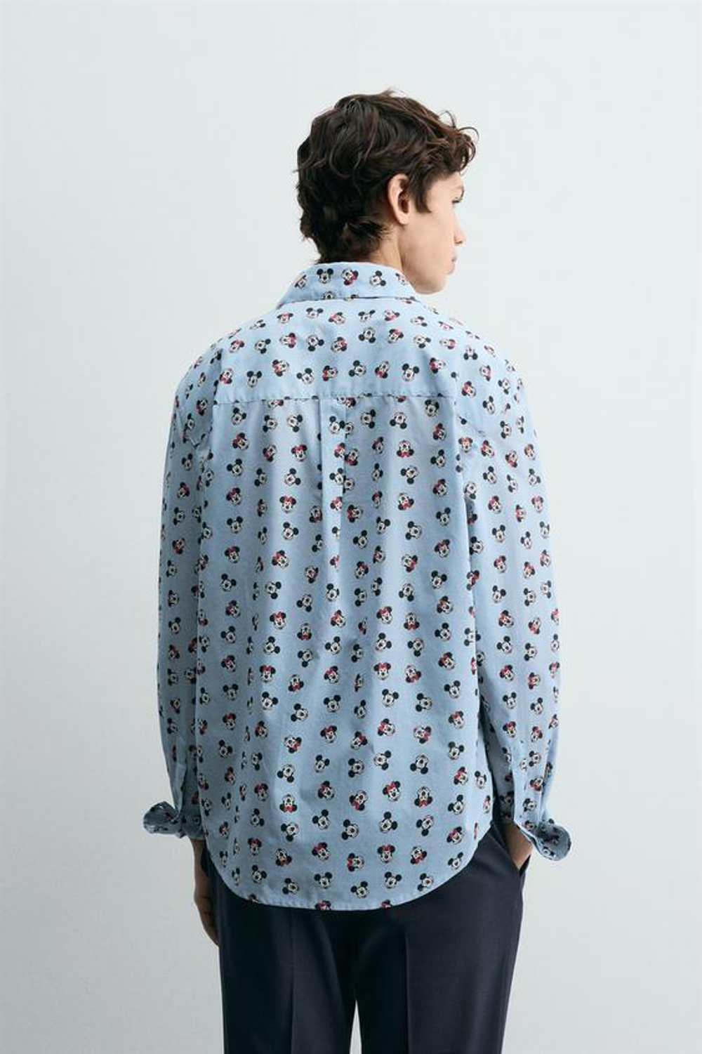 ZARA HARRY LAMBERT X DISNEY РУБАШКА MINNIE + MICKEY MOUSE, ИНДИГО