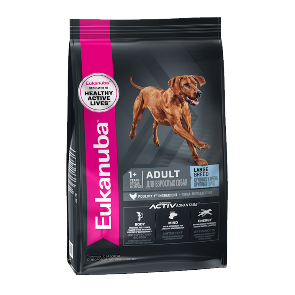 Сухой корм Eukanuba Adult Large Breed 1+ Years для взрослых собак крупных и очень крупных пород с птицей