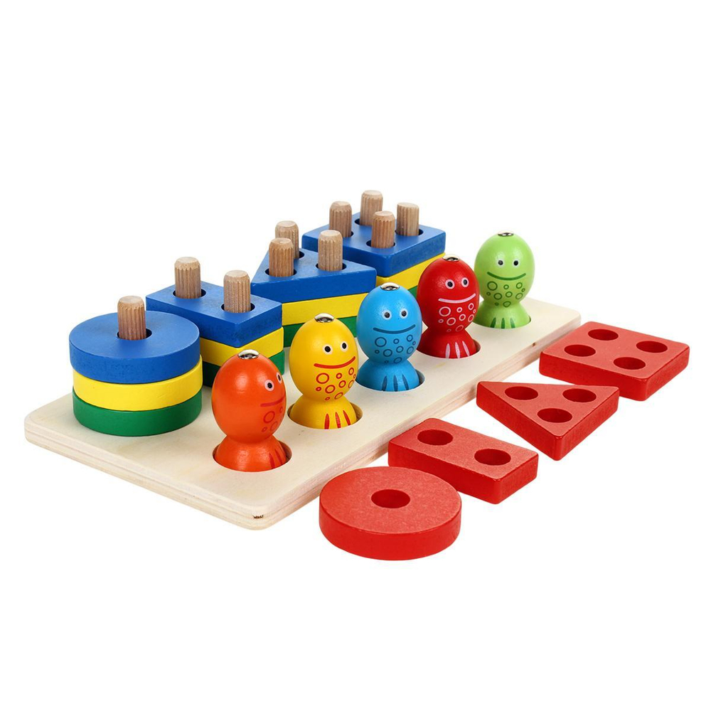 Развивающая игрушка 2 в 1 деревянная (рыбалка + сортер), коробка C-41646