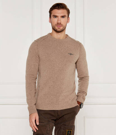 Шерстяной свитер Aeronautica Militare - бежевый(MA1518L417)