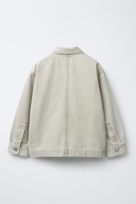 ZARA ХОЛЩОВАЯ КУРТКА-РУБАШКА, ПЕСОЧНЫЙ