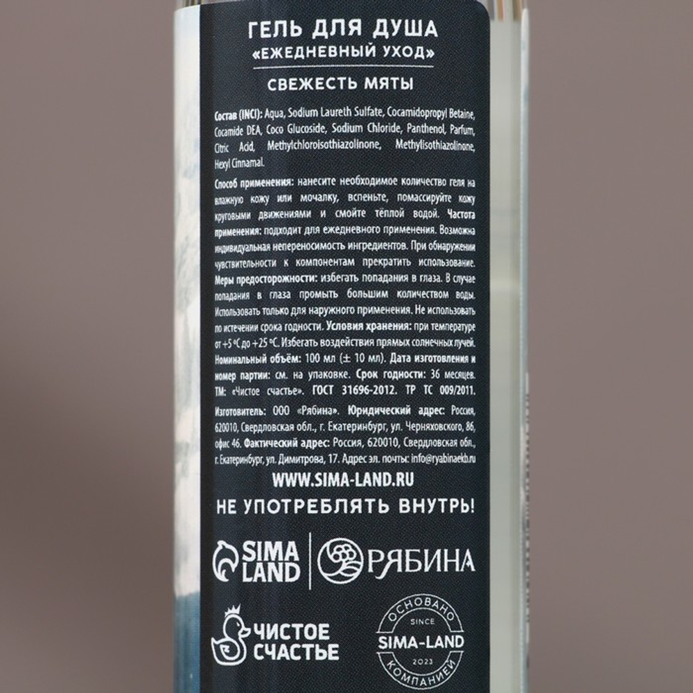 Подарочный набор новогодний «Сильному духом»: гель для душа и шампунь для волос, 2×100 мл, Чистое счастье