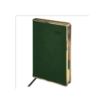 Ежедневник датированный 2026 А5 148х218 мм, GALANT "Infinity Gold", под кожу, темно-зеленый, 117504