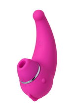 Вакуум-волновой клиторальный стимулятор и вибратор Dino (Цвет: розовый)