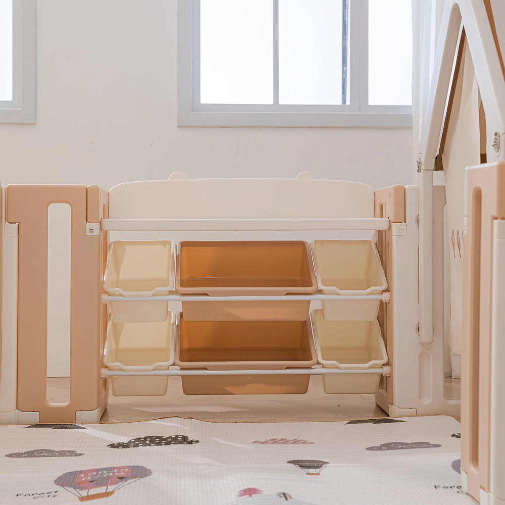 Манеж UNIX Kids DeLuxe House&Storage Camel 180 x 200 см с игровыми аксессуарами
