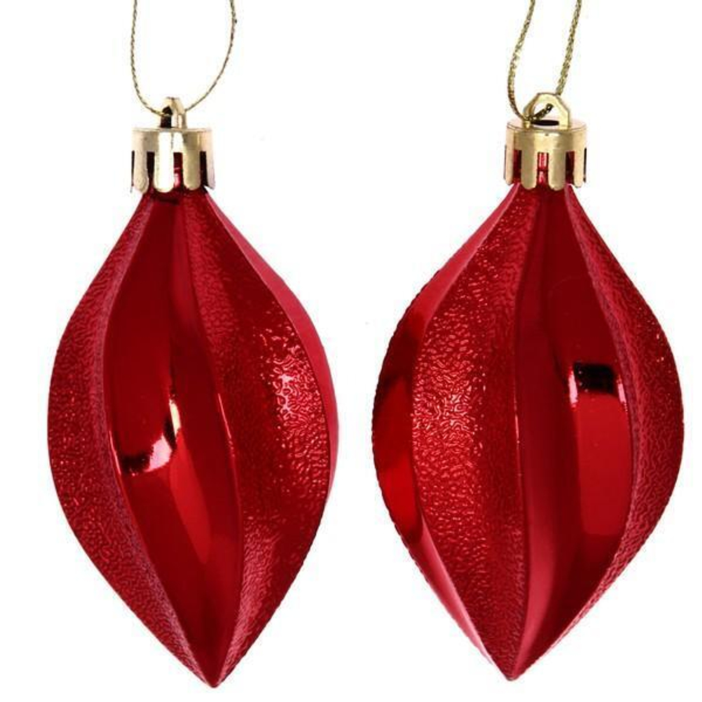 Ёлочные игрушки "Таинственное очарование" Капля 8 см-набор 2шт красный