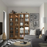 Книжный шкаф -  BILLY / OXBERG IKEA/ БИЛЛИ/ ОКСБЕРГ ИКЕА, 160х202 см,  темно-коричневый