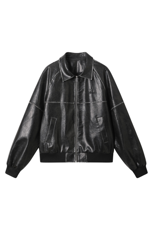Кожаная куртка DONSMOKE Worn Effect Leather Jacket
