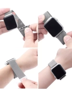 Браслет-ремешок для Apple Watch MILANESE (42-44mm) серебристый