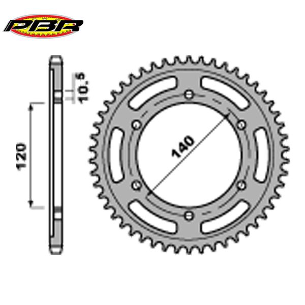 PBR 49848C45 звезда задняя (ведомая), 48 зубьев