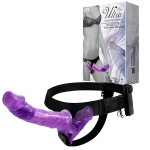 Фиолетовый женский вибрострапон 17,5см на поясе с вагинальной вибропробкой 11см Baile Ultra Passionate Harness BW-022060-1