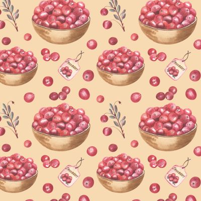 Урожай клюквы на желтом