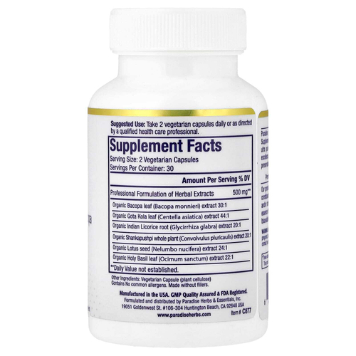 Paradise Herbs, Calm, 60 вегетарианских капсул