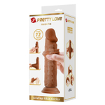 Коричневый фаллоимитатор с подвижной кожей Quentin - 18,4 см.