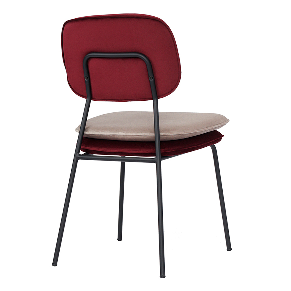 Стул pea, велюр, бордовый/бежевый