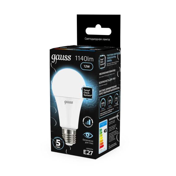 Лампа светодиодная Gauss E27 12W 4100K матовая 102502212