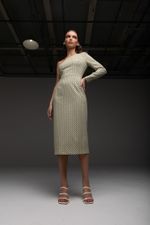 Платье на одно плечо (геометричный принт)