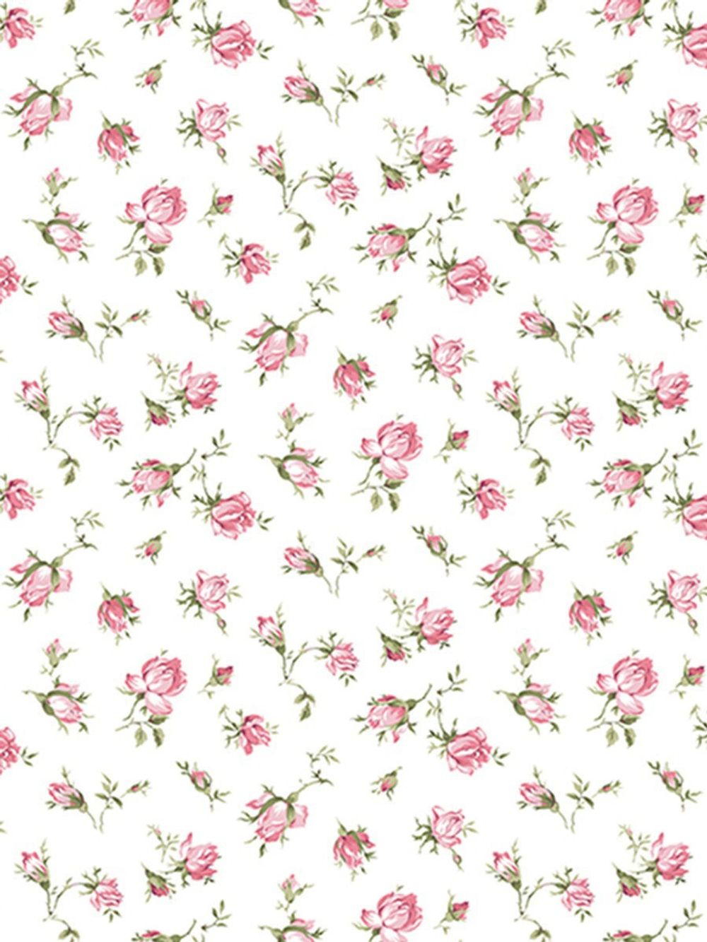 ткань Бутоны на белом