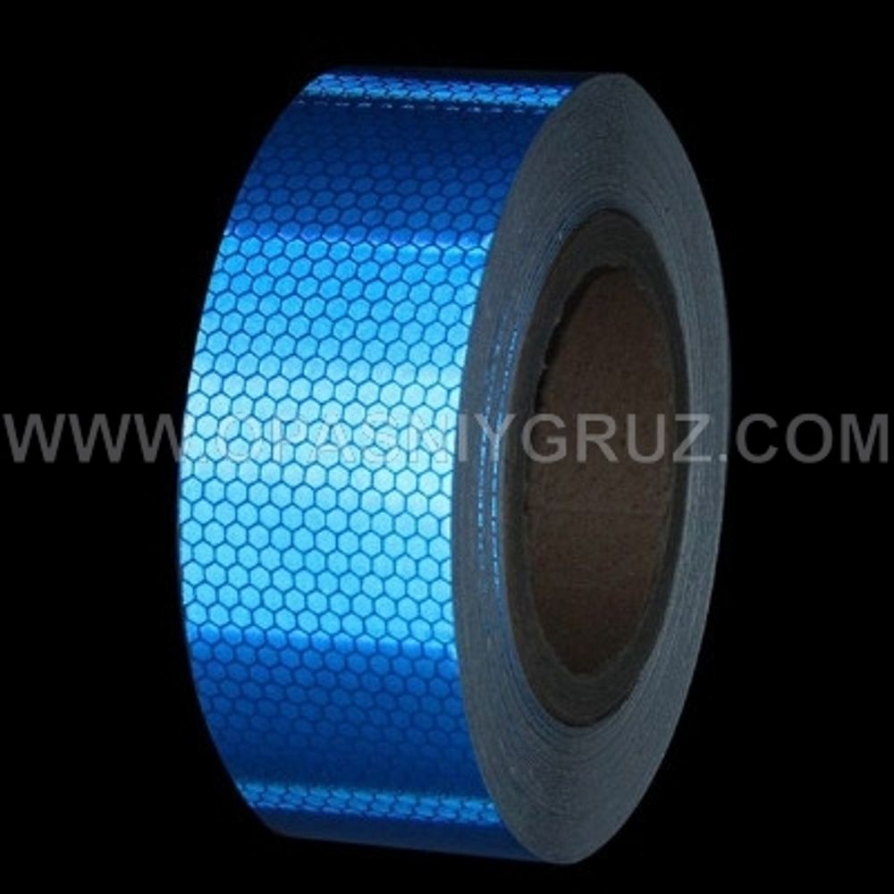 Светоотражающая лента синяя (алмазная) 50 мм х 25 м