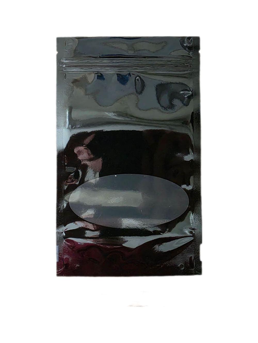 Пакет дой-пак с замком с овальным окном черный глянец 100 г чай