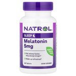 Natrol, Мелатонин, с повышенной силой действия, 5 мг, 60 таблеток