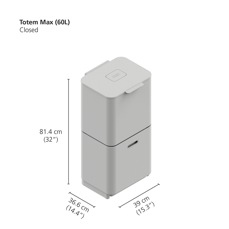 Контейнер для мусора с двумя баками Totem Max 60 л нержавеющая сталь, Joseph Joseph