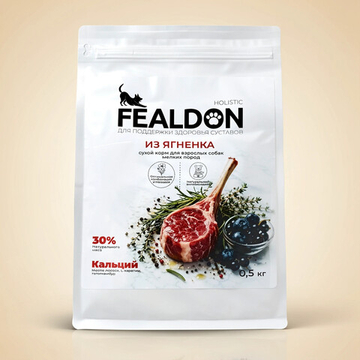Сухой корм Fealdon для взрослых собак мелких и миниатюрных пород с чувствительным пищеварением, ягненок и индейка