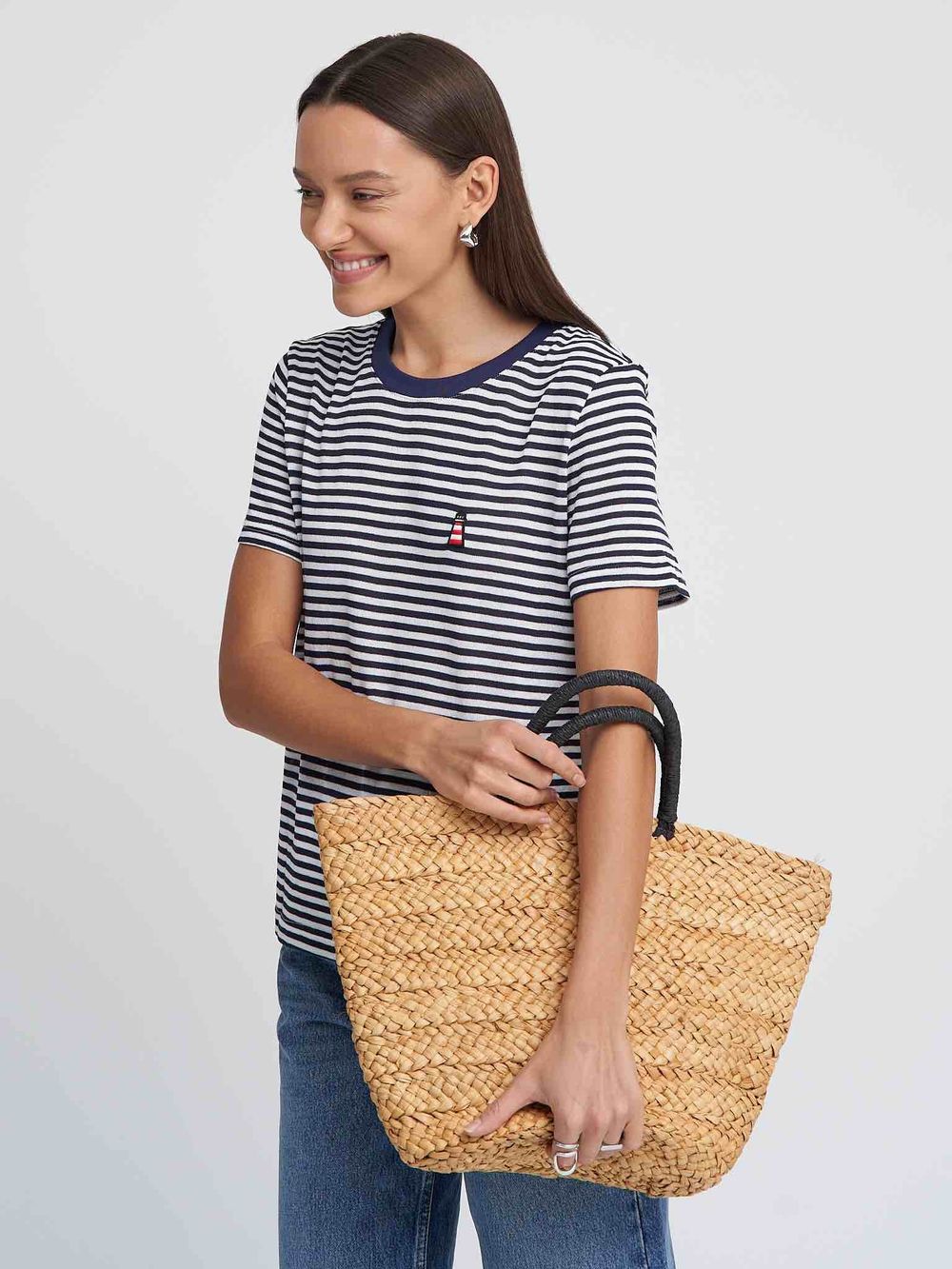 Футболка Kefirmaykifer В Полоску бело-синяя