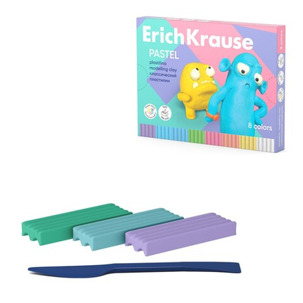 Пластелин 8 цветов ErichKrause Pastel 61351