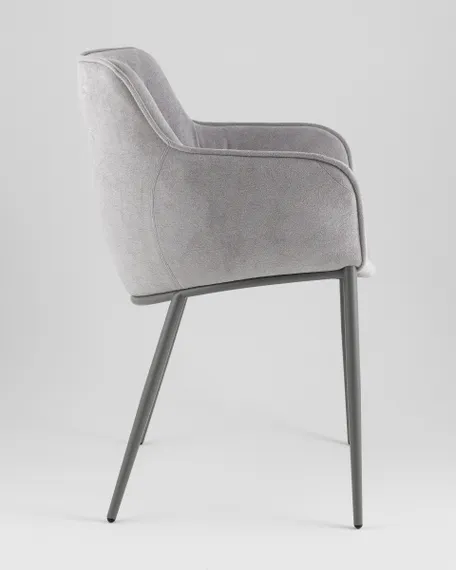Стул Твигги велюр серый, каркас серый