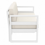 Диван пластиковый двухместный с подушками Siesta Contract Mykonos, белый, бежевый