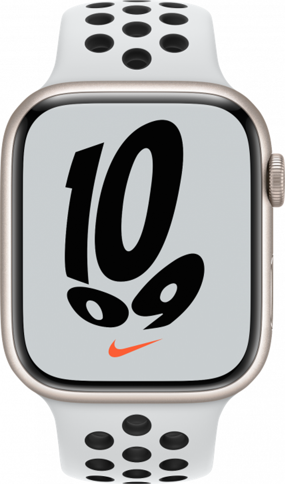 Apple Watch Nike Series 7 45 мм, корпус из алюминия цвета «сияющая звезда», спортивный ремешок Nike