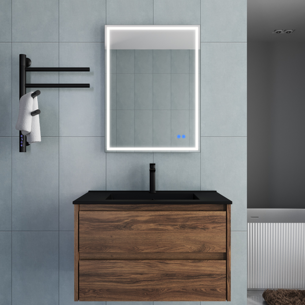 База под раковину Gio 800 подвесная, 2 выкатных ящика soft-close, C.Oak