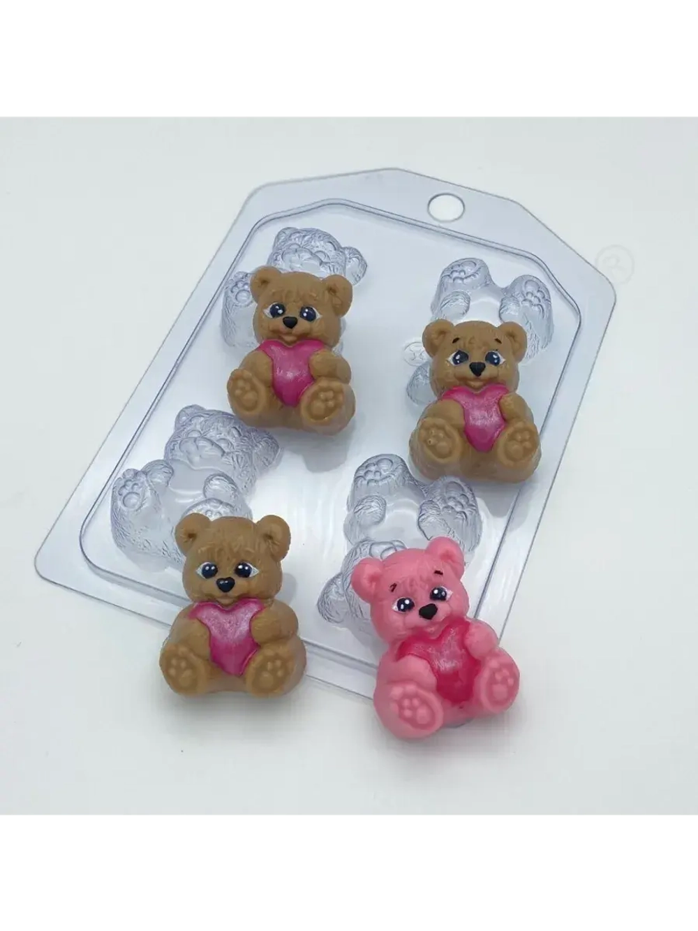 Пластиковая форма для конфет Мишка с сердцем МИНИ