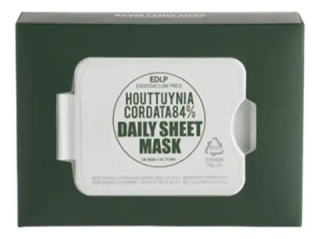DERMA FACTORY Тканевая маска для лица с экстрактом хауттюйнии  - Houttuynia Cordata 84% Daily Sheet Mask ,14шт