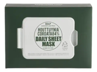 DERMA FACTORY Тканевая маска для лица с экстрактом хауттюйнии - Houttuynia Cordata 84% Daily Sheet Mask ,14шт
