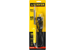 Паяльник Stayer с пластмассовой рукояткой и долговечным жалом MASTER MAXTerm 60Вт клин 55305-60